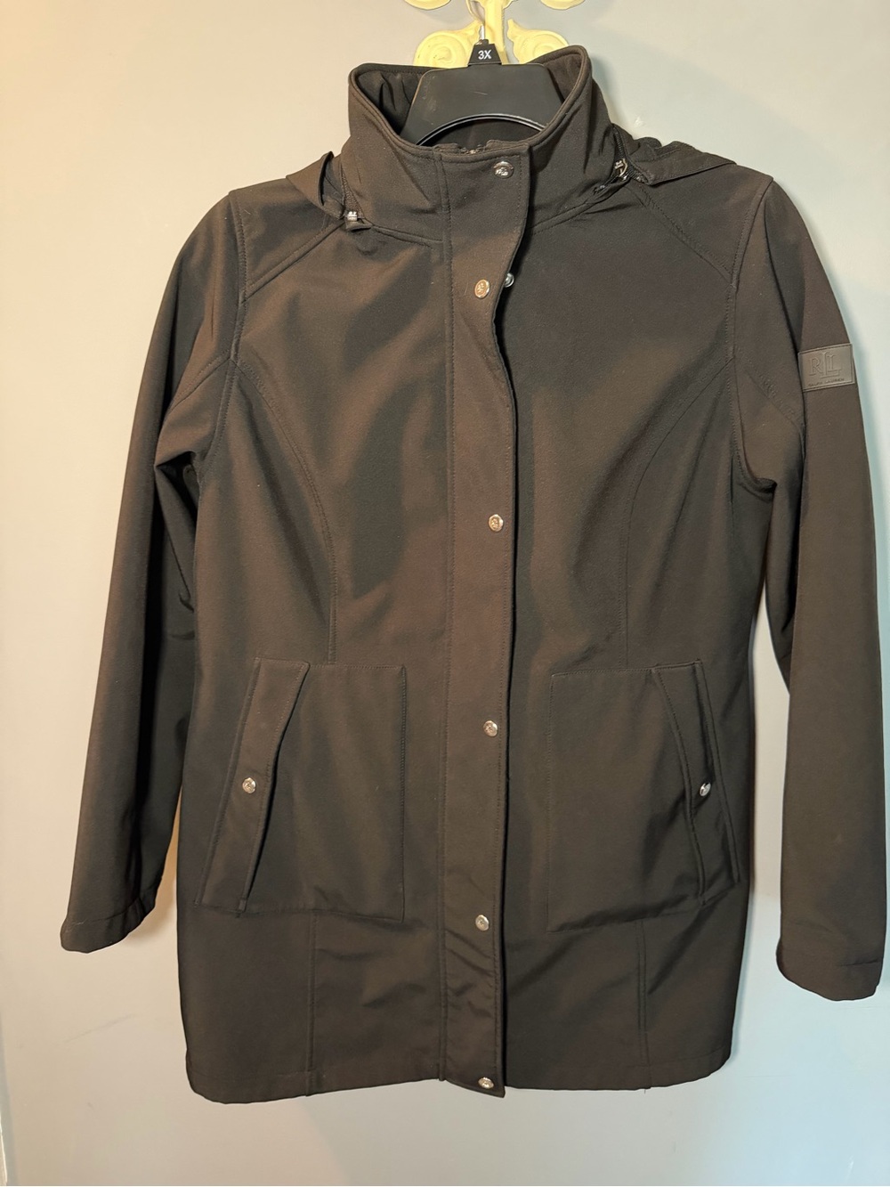 Ralph Lauren Black Hooded Trench Coat